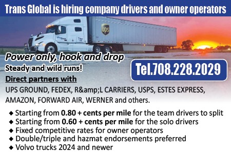 TRANS GLOBAL IS HIRING COMPANY DRIVERS AND OWNER OPERATORS
