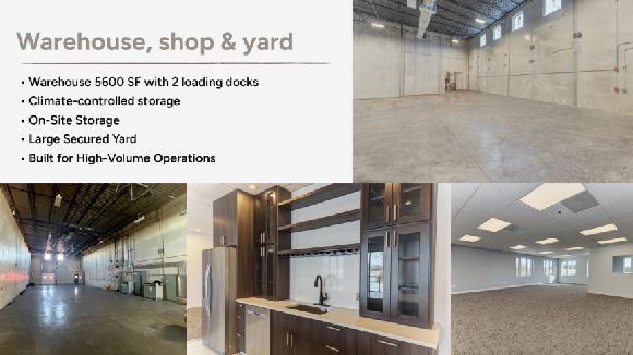 PRIVATE OFFICES, TRUCK PARKING, AND WAREHOUSE SPACE FOR LEASING